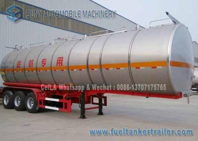 China SUS304 2B Chemical Oil Tank Trailer 3 Axle 39000 L Milk Tanker Trailer for sale