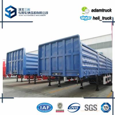 China 13000 * 2500 * 3000 mm Tri axle Cargo semi flatbed trailers Load Capacity 50 T 60 T for sale