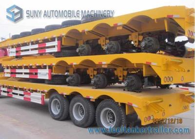 China Load Capacity 50 T Lowbed Flatbed Semi Trialer 3 Axles FUWA 13 T for sale