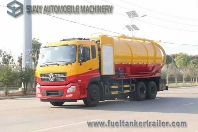 China Dongfeng 15000L 10 Wheel Vacuum Tank Truck 270hp High Pressure Cleaning And Sewage Suction for sale