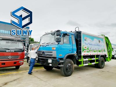 China 14 CBM Dongfeng Compactor Garbage Truck Right Side Driver 4x2 Rear Loader Garbage Compactor Compress Truck for sale