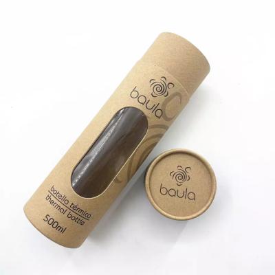China Printed Kraft Paper Tube with Window for Wine Bottle Cup Packaging for sale