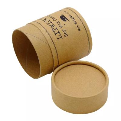 China 3.5oz Candle Paper Cylinder Packaging Custom Logo Kraft Paper Tube Boxes for sale
