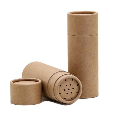 China Kraft Paper Cardboard For Food Round Tube with Paper Sifter Salt Seasoning Shake for sale