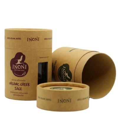 China Kraft Paper Cosmetic Packaging for CBD Essential Oil Organic Herb Round Tube for sale