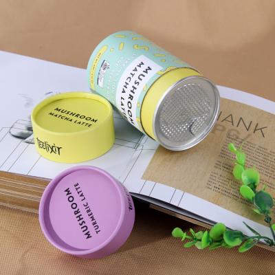 China Airtight Food Paper Tube Packaging Paper Composite Cans for Coffee Protein Powder Tea for sale