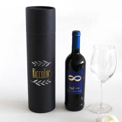 China Cylinder Wine Gift Boxes Glossy lamination lining aluminum foil for sale