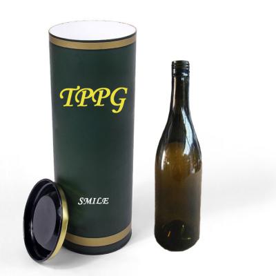 China UV Coated Cardboard Wine Tube , Embossing Wine Storage Boxes Cardboard for sale