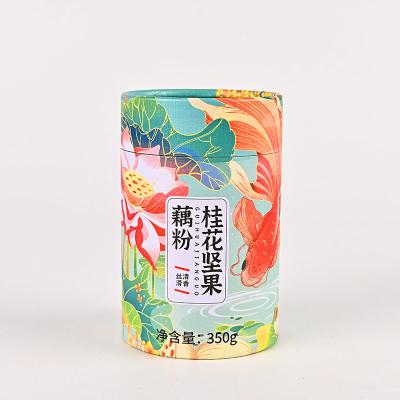 China Cylinder Cardboard Tube Food Packaging With Tinplate Lid UVcoated for sale