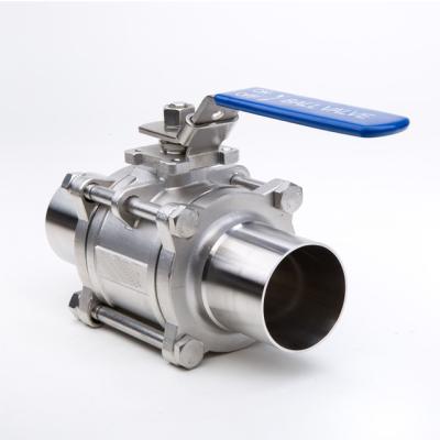 China 2 Way Welding Stainless Steel Threaded Ball Valve For Gas And Water for sale