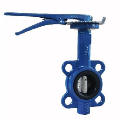China Manual Cast Iron Butterfly Valve Wafer Pattern With Flexible Flange End for sale