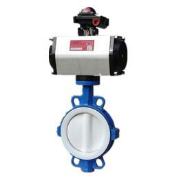 China PTFE Lined Butterfly Pneumatic Operated Valve Pneumatic Flow Control Valve for sale