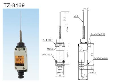 China Tienda el tipo interruptor de posición de TZ-8169 TZ8169 de la primavera del interruptor de límite en venta