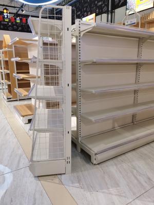 中国 食料雑貨品店のためのOEM ODMの棚、スーパーマーケットの金属の棚は鋼鉄材料を冷間圧延した 販売のため