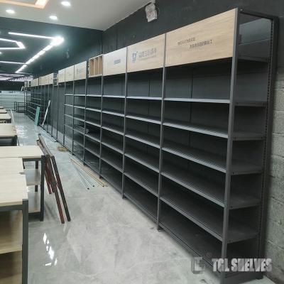 Chine Étagères doubles faces de gondole de supermarché de support d'étagère de gondole d'unités de mur à vendre