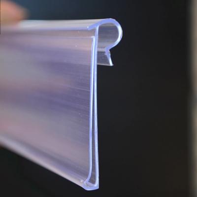 China Transparent Shelving Accessories Plastic Price Tag Holder 1200mm 900mm 700mm Size for sale