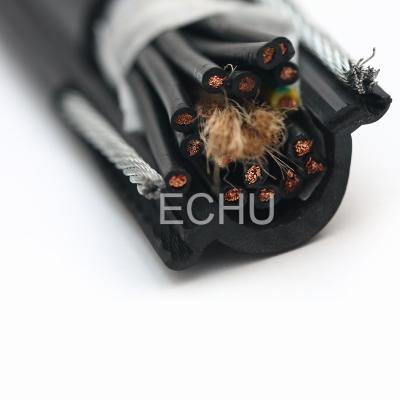 China ROUND CRANE CABLES WITH TWO STEELS, ECHU FLAT CABLE for sale