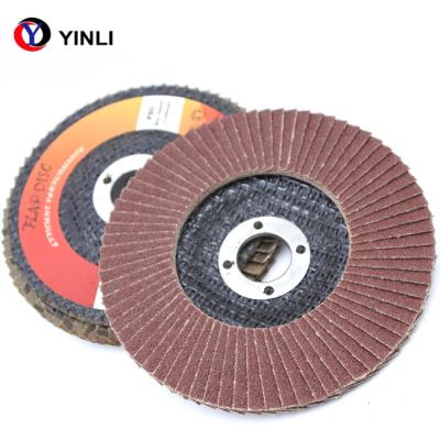 China Red Sand 60 Grit Aluminum Flap Disc 100mm For Metal Working for sale