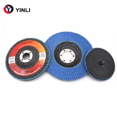 China Blue Steel Polishing Zirconia Flap Disc 5 Inch 125mm Of 60 Grits for sale