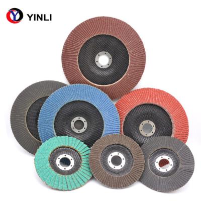 China Abrasive 5 Inch Flap Discs 115x22mm 125x22mm Fiberglass Backing for sale