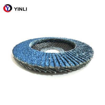 China T27 T29 4.5 Inch Blue Disco Flap Zirconia Cool Grinding For Metal for sale