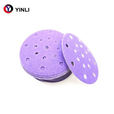 China Disco que enarena de cerámica púrpura de la circona del gancho y del lazo 6 arena de los discos 80 de la pulgada que enarena en venta