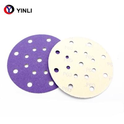 China Round Purple Zirconia Grinding Disc , 6 Inch 800 Grit Sanding Discs for sale