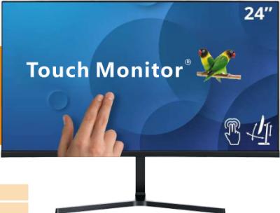 China 1080p IPS 24 Inch Multi Touch Screen Computer Monitor With Dual Hinge HDMI VGA for sale