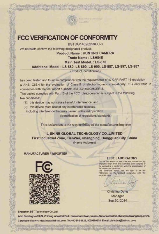FCC - L-SHINE GLOBAL TECHNOLOGY CO.,LTD