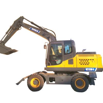 China Small Bucket Wheeled Mini Excavator Hydraulic Control Earth Moving Machine for sale