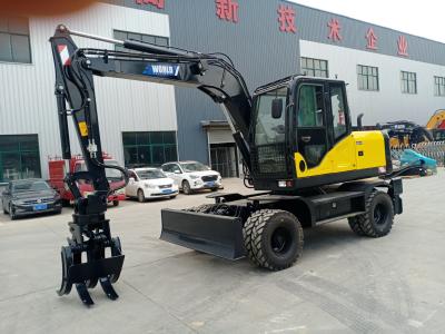 Китай China Mechanic Wheel Type Excavator With Grapple For Wood Or Grass продается