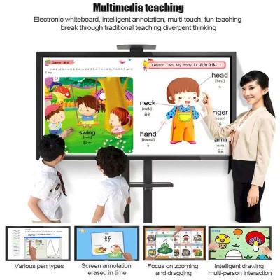 China 10bit Smart Tech Interactive Whiteboard LCD Multi Touch Screen Panels Built In 48MP Camera for sale