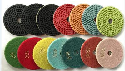 China 4 Inch 7 Step Wet Diamond Polishing Pads For Granite Marble Sandstone Limestone for sale