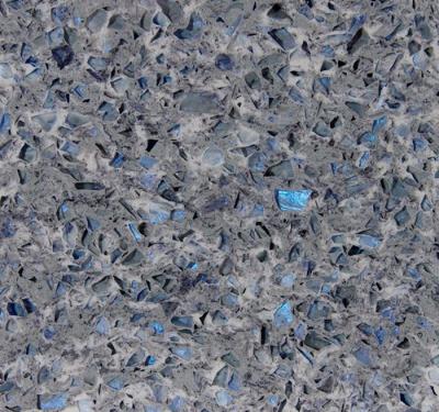 China Stone Cutting Artificial Quartz Jewelry Blue Abrasion Resistance Quartz Stone Slab for sale