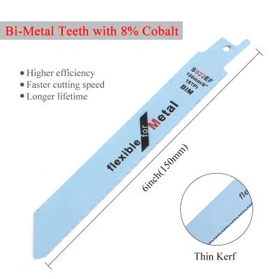 China 6 Inch Metal Cutting Reciprocating Saw Blade Set Bi-Metal Sawzall Blades For Metal Pipe, Sheet Metal, Rebar 18TPI zu verkaufen