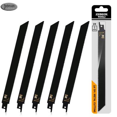 China 5 Pack 9 Inch 14TPI Sawzall Blades Cast-Iron Bi-Metal Sabre Saw Blades Heavy Metal Cutting Reciprocating Saw Blades for sale