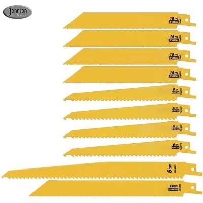 China 10 Piece Various Sizes Bi-Metal Reciprocating Saw Blades Combination Set For Wood And Metal Cutting for sale