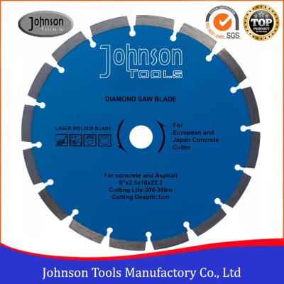 China 230mm Diamond Concrete Saw Blades / Laser Welded Cured Concrete Cutting Blade for sale