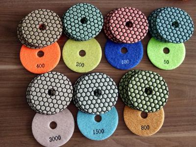 China Two Kinds 4 Inch 7 Steps Dry Diamond Polishing Pads Honey Cone For Granite for sale