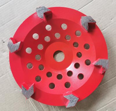 China Arrow segment Diamond Cup Diamond Grinding Wheels Grinding Concrete With Customized Color for sale
