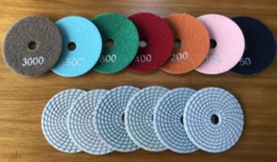 China 4 Inches Wet Diamond Polishing Pads For Granite , Wet Polishing Tools for sale