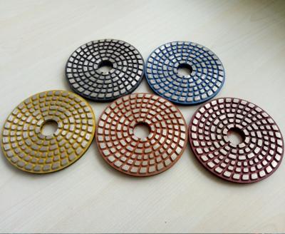 China Almofada de polonês do diamante da ligação do metal de 4 polegadas, ferramentas de lustro para a pedra e concreto à venda