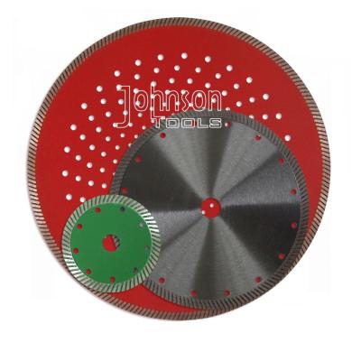 China High Efficiency 110-230mm Diamond Saw Blades Sintered Hot Pressed Turbo Stone Cutting for sale