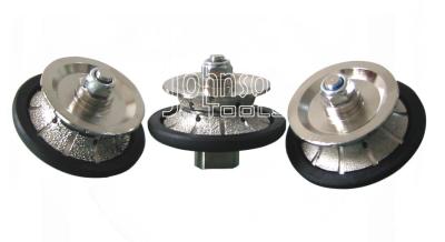 China Vacuum Brazed 85mm Full Bullnose Diamond Hand Profile Wheel for Stone Edge for sale