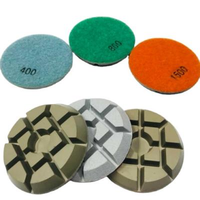 China 3 pulgadas Diamond Polishing Pads For Concrete seco en venta