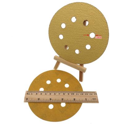 China 8 Hole 5 Inch Yellow Hook And Loop Orbital Sander Diamond Pads For Car Paint Wood for sale