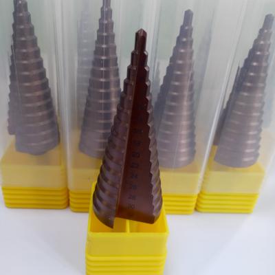 China 32mm M35  Hss Straight Spiral  Flute Step Drill Bit For Stainless Steel Metal à venda