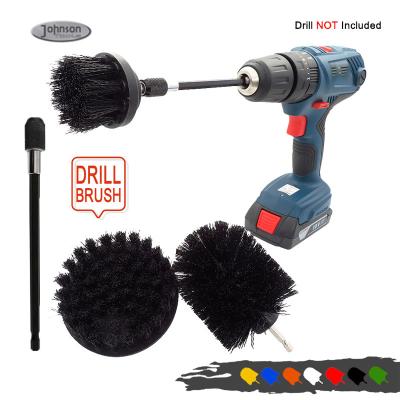 Chine le noir 4pcs a prolongé la longue brosse de nettoyage d'épurateur pour la salle de bains de tuile de douche à vendre