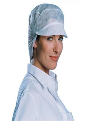 China White Color Disposable Head Cap Damp Proof Multi Size With Peak And Hair Net for sale