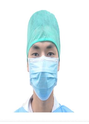 China Protective Disposable Head Cap and Mask , Bouffant Scrub Hats With Elastic for sale